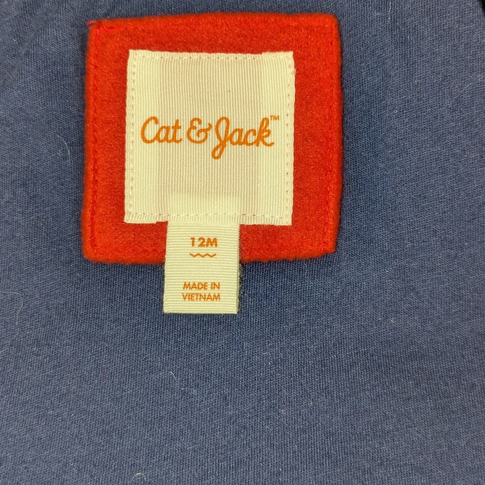 Cat & Jack Girls Red Winter Pea coat with faux fur hood. EUC Size 12M